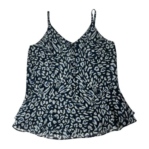 Cabi Blue Gray‎ Chiffon Tank Top Peplum Sz Medium - Picture 4 of 8